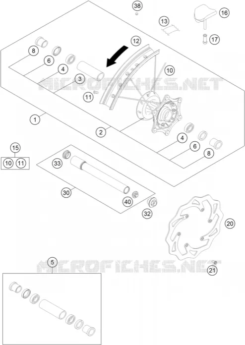 ROUE AVANT KTM MOTO 300 2016 EXC  300 EXC