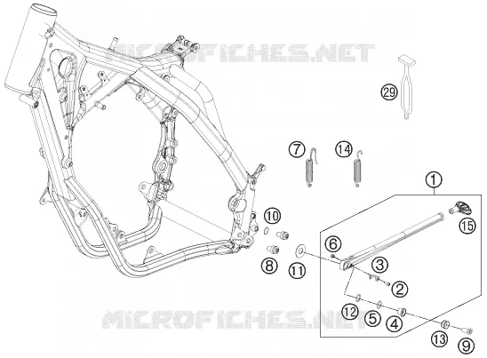 BEQUILLE LATERALE / CENTRALE KTM MOTO 300 2015 EXC  300 EXC