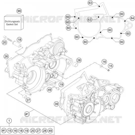 CARTER MOTEUR KTM MOTO 300 2015 EXC  300 EXC