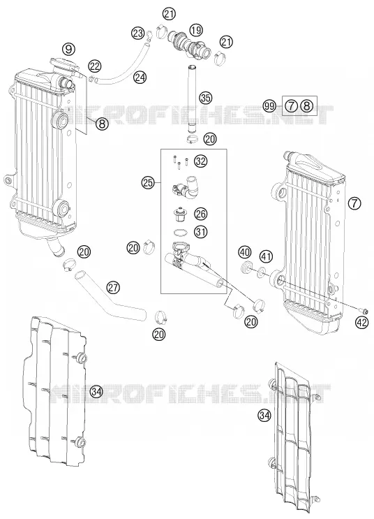 CIRCUIT DE REFROIDISSEMENT KTM MOTO 300 2015 EXC  300 EXC