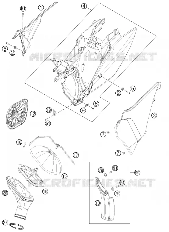 FILTRE A AIR KTM MOTO 300 2012 EXC  300 EXC
