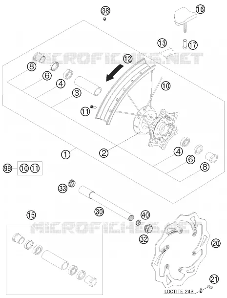 ROUE AVANT KTM MOTO 300 2011 EXC  300 EXC