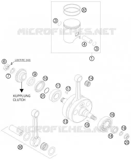 VILEBREQUIN / PISTON KTM MOTO 300 2010 EXC  300 EXC
