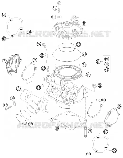 CYLINDRE / CULASSE KTM MOTO 300 2009 EXC  300 EXC