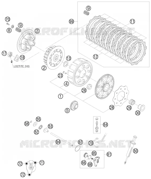 EMBRAYAGE KTM MOTO 300 2009 EXC  300 EXC