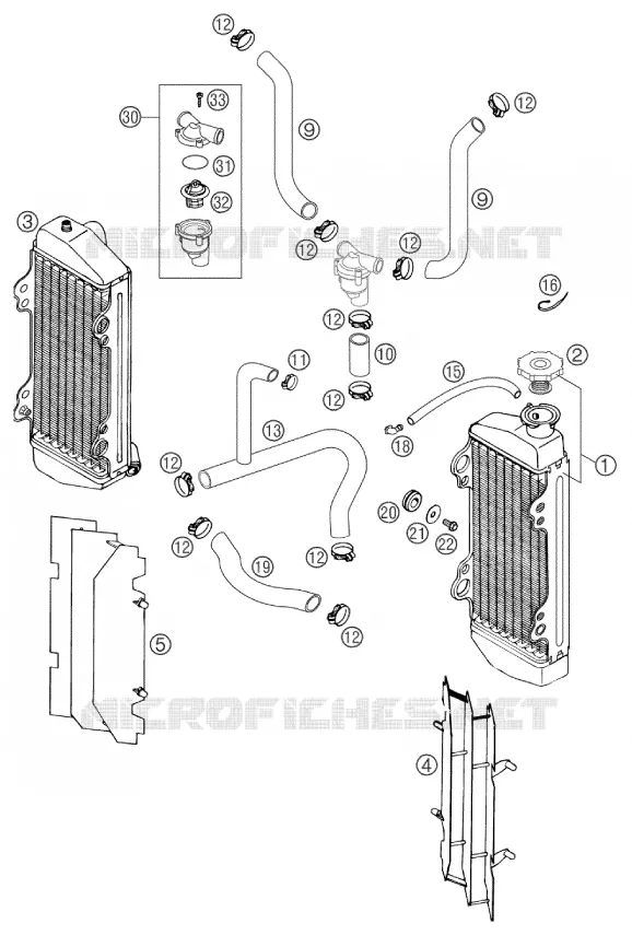 CIRCUIT DE REFROIDISSEMENT KTM MOTO 300 2003 EXC  300 EXC