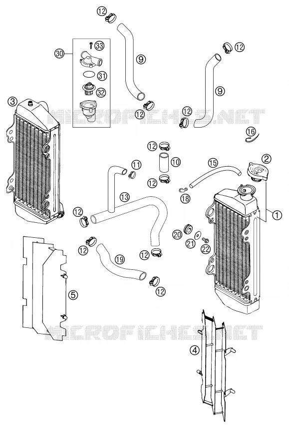CIRCUIT DE REFROIDISSEMENT KTM MOTO 300 2002 EXC  300 EXC
