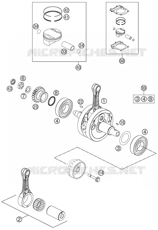VILEBREQUIN / PISTON KTM MOTO 250 2013 EXC-F  250 EXC-F SIX DAYS