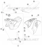RESERVOIR / SELLE pour KTM 250 EXC-F SIX DAYS de 2010