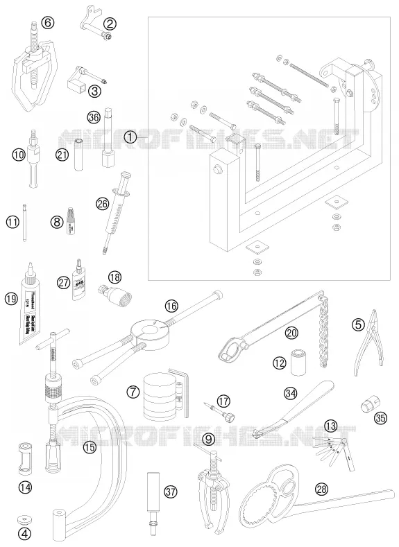 OUTILLAGE SPECIFIQUE (MOTEUR) KTM MOTO 250 2010 EXC-F  250 EXC-F SIX DAYS