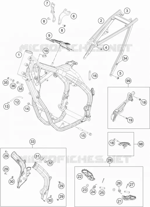 CADRE KTM MOTO 250 2018 EXC-F  250 EXC-F