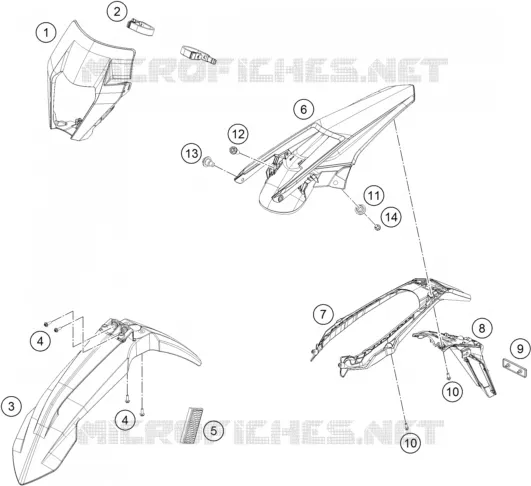 PLASTIQUES KTM MOTO 250 2018 EXC-F  250 EXC-F