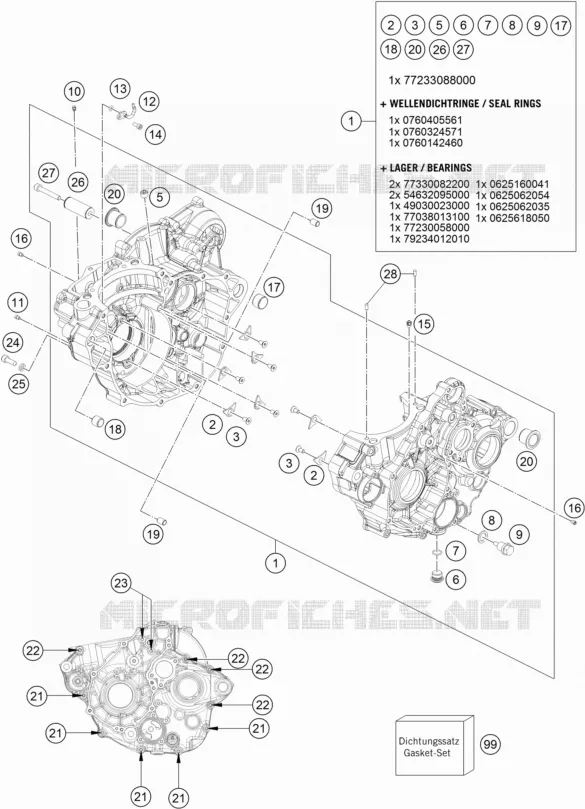 CARTER MOTEUR KTM MOTO 250 2017 EXC-F  250 EXC-F