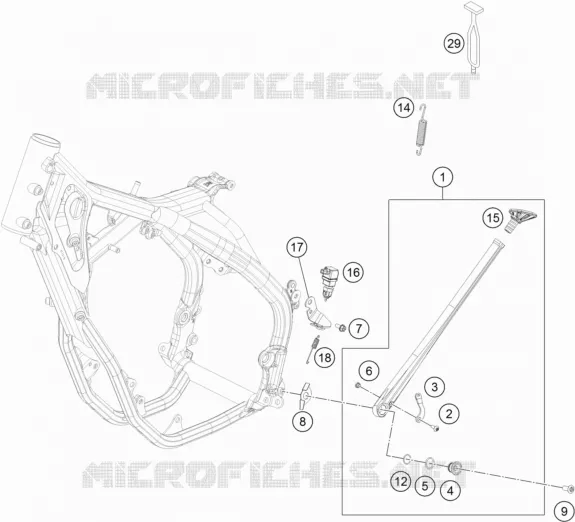 BEQUILLE LATERALE / CENTRALE KTM MOTO 250 2017 EXC-F  250 EXC-F