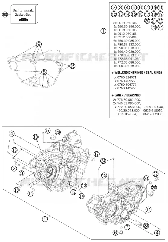 CARTER MOTEUR KTM MOTO 250 2014 EXC-F  250 EXC-F