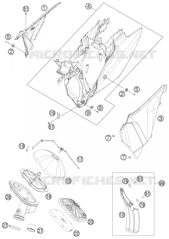 FILTRE A AIR KTM MOTO 250 2012 EXC-F  250 EXC-F