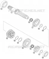 BOITE DE VITESSES   ARBRE PRIMAIRE pour KTM 250 EXC-F de 2010
