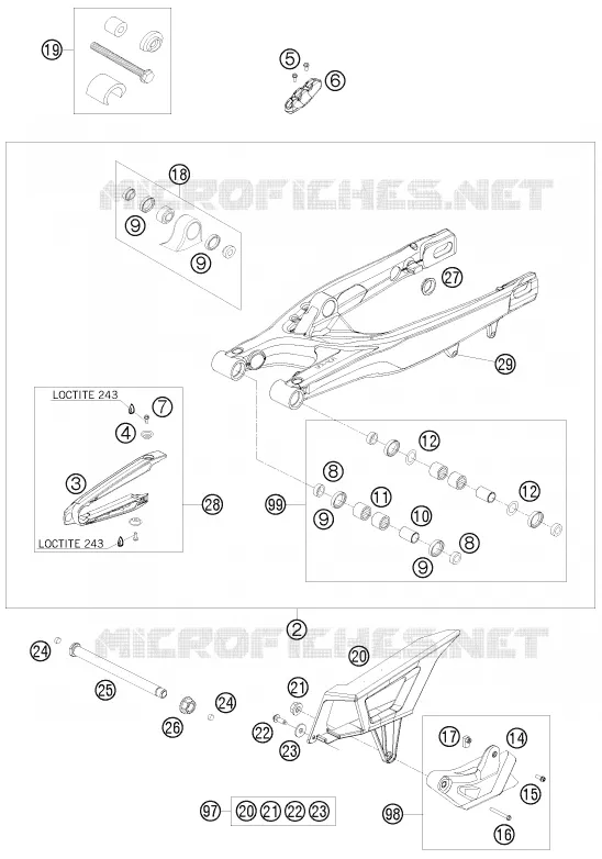 BRAS OSCILLANT  KTM MOTO 250 2009 EXC-F  250 EXC-F