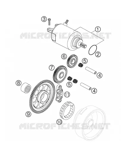 DEMARREUR ELECTRIQUE KTM MOTO 250 2008 EXC-F  250 EXC-F