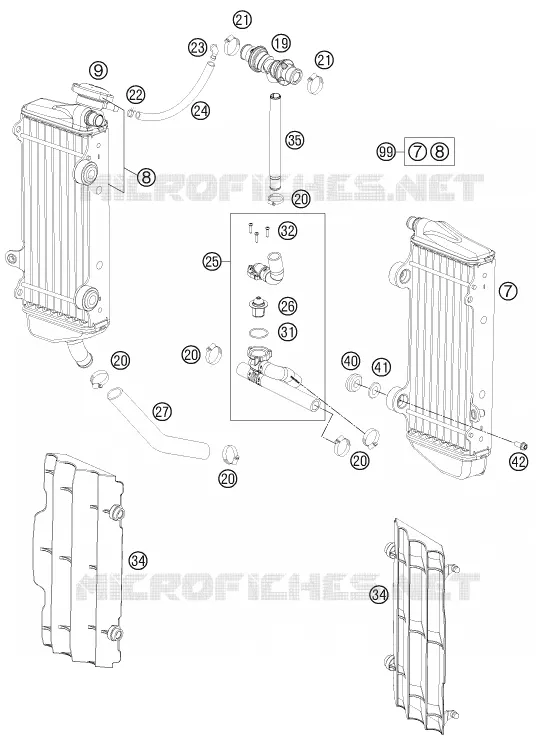 CIRCUIT DE REFROIDISSEMENT KTM MOTO 125 2014 EXC  125 EXC SIX-DAYS