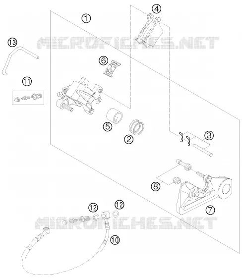ETRIER DE FREIN AR KTM MOTO 125 2009 EXC  125 EXC SIX-DAYS