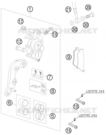 ETRIER DE FREIN AVANT KTM MOTO 125 2010 EXC  125 EXC CHAMPION EDITION