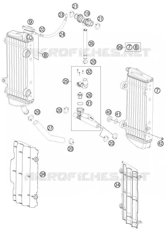 CIRCUIT DE REFROIDISSEMENT KTM MOTO 125 2016 EXC  125 EXC