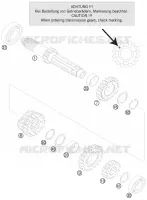 BOITE DE VITESSES   ARBRE PRIMAIRE pour KTM 125 EXC de 2011