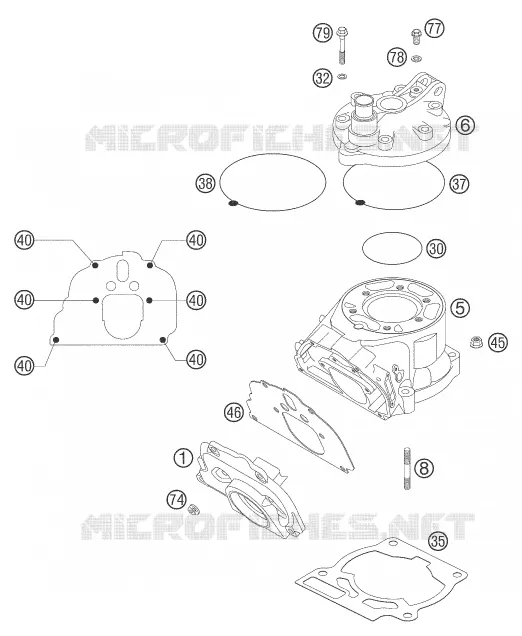 CYLINDRE KTM MOTO 125 2005 EXC  125 EXC