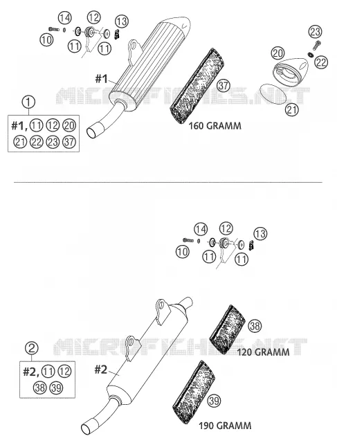 SILENCIEUX D'ECHAPPEMENT KTM MOTO 125 2004 EXC  125 EXC