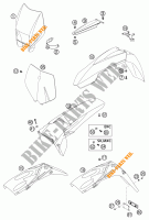PLASTIQUES pour KTM 125 EXC de 2002