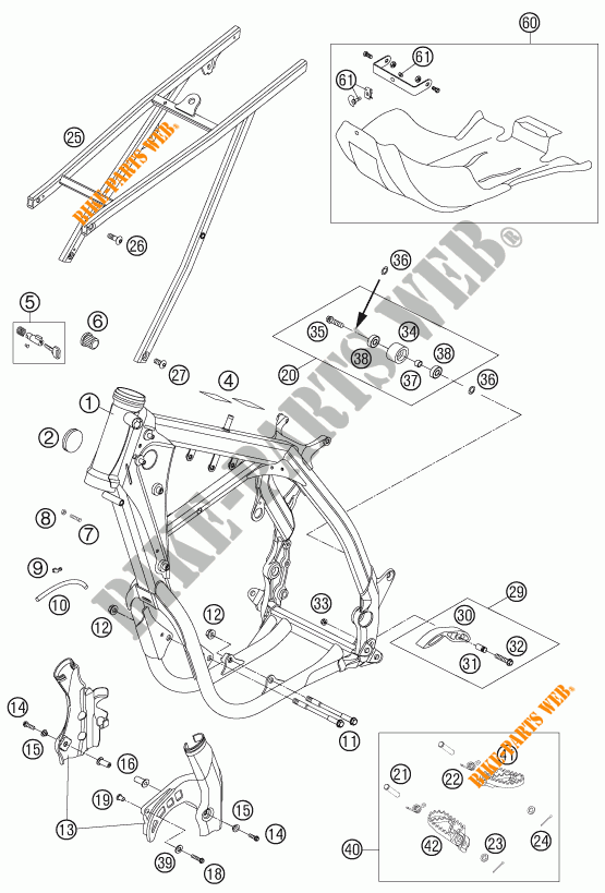 CADRE pour KTM 450 EXC FACTORY RACING de 2007