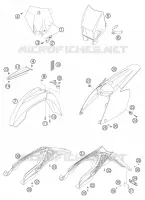 PLASTIQUES pour KTM 450 EXC-G RACING de 2004