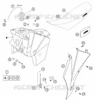 RESERVOIR / SELLE pour KTM 450 EXC-G RACING de 2004