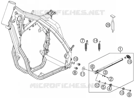 BEQUILLE LATERALE / CENTRALE KTM MOTO 450 2016 EXC  450 EXC