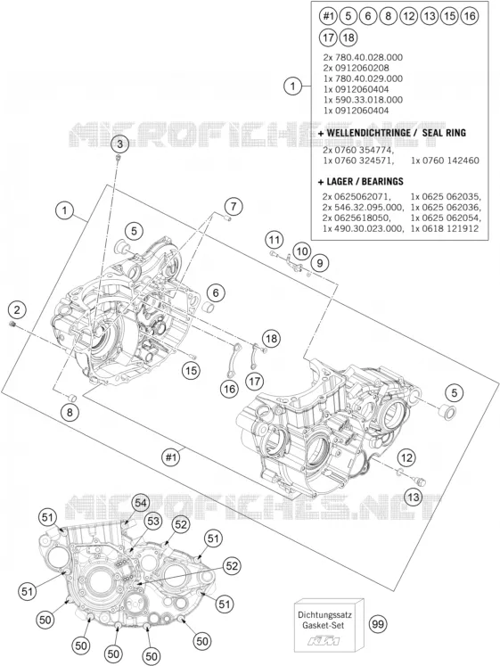 CARTER MOTEUR KTM MOTO 450 2015 EXC  450 EXC