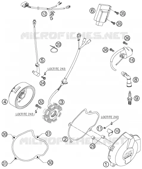 ALLUMAGE KTM MOTO 400 2006 EXC  400 EXC RACING