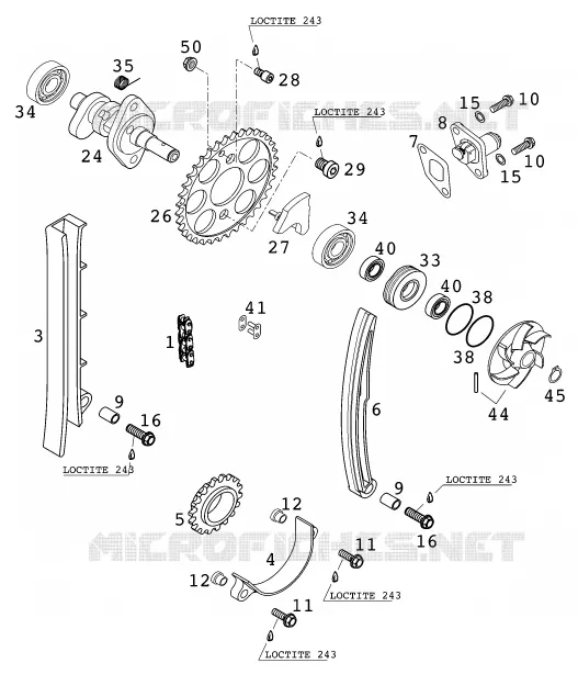 DISTRIBUTION KTM MOTO 400 2001 EXC  400 EXC RACING