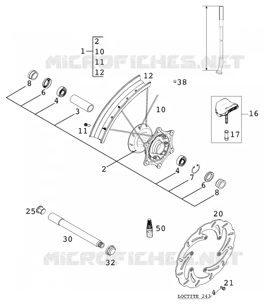 ROUE AVANT KTM MOTO 400 2000 EXC  400 EXC RACING