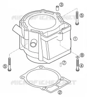 CYLINDRE pour KTM 400 EXC RACING de 2002