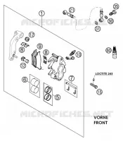 ETRIER DE FREIN AVANT pour KTM 400 EXC RACING de 2002