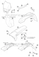 PLASTIQUES pour KTM 400 EXC RACING de 2002