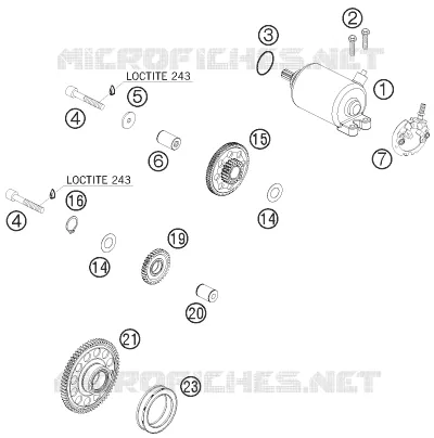 DEMARREUR ELECTRIQUE KTM MOTO 400 2011 EXC  400 EXC
