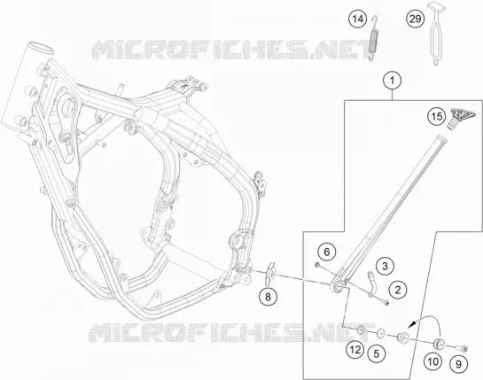 BEQUILLE LATERALE / CENTRALE KTM MOTO 350 2018 EXC-F  350 EXC-F