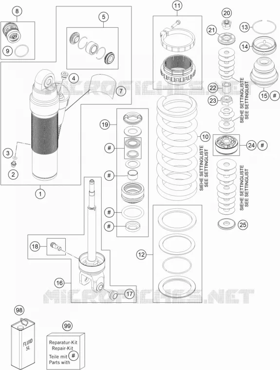 AMORTISSEUR (PIECES) KTM MOTO 350 2018 EXC-F  350 EXC-F