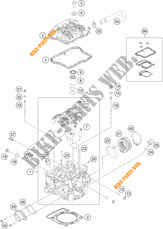 CULASSE pour KTM 350 EXC-F de 2016