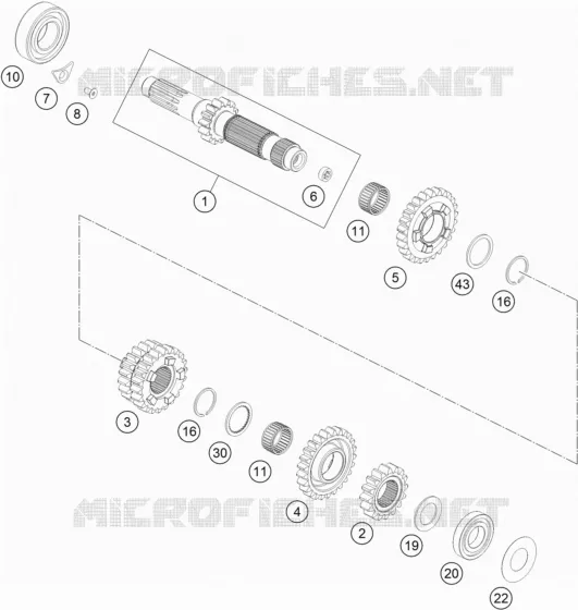 BOITE DE VITESSES - ARBRE PRIMAIRE KTM MOTO 350 2014 EXC-F  350 EXC-F