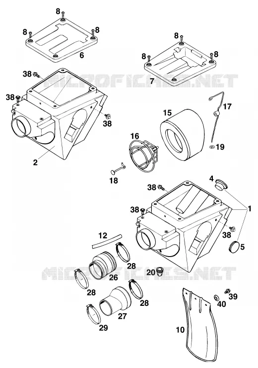 FILTRE A AIR KTM MOTO 350 1994 EXC-F  350 E-XC 4T