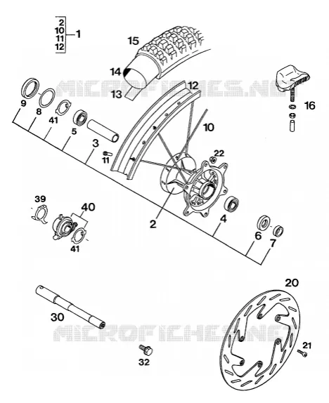 ROUE AVANT KTM MOTO 350 1994 EXC-F  350 E-XC 4T
