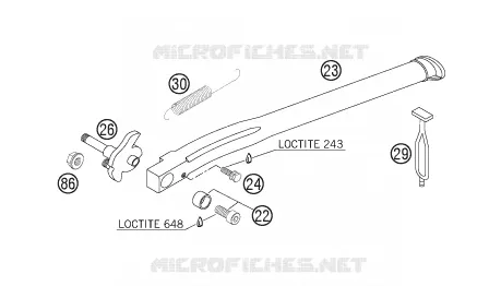 BEQUILLE LATERALE / CENTRALE KTM MOTO 250 2007 EXC  250 EXC SIX-DAYS